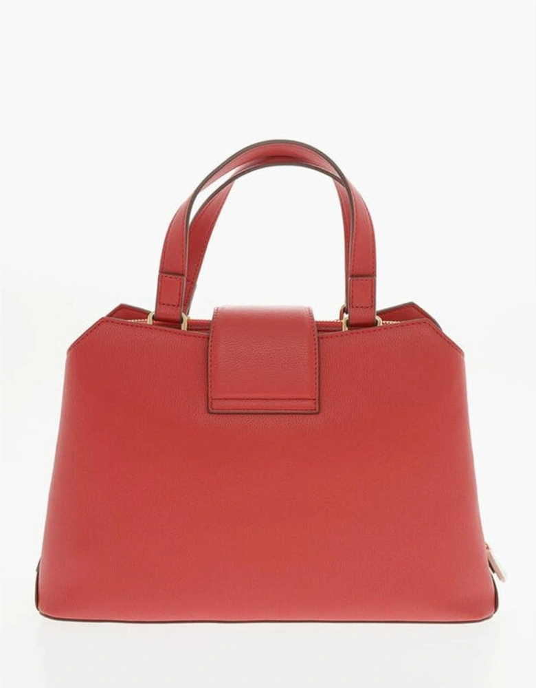 Handbag with Removable Shoulder Strap and Double Handle Women - Red