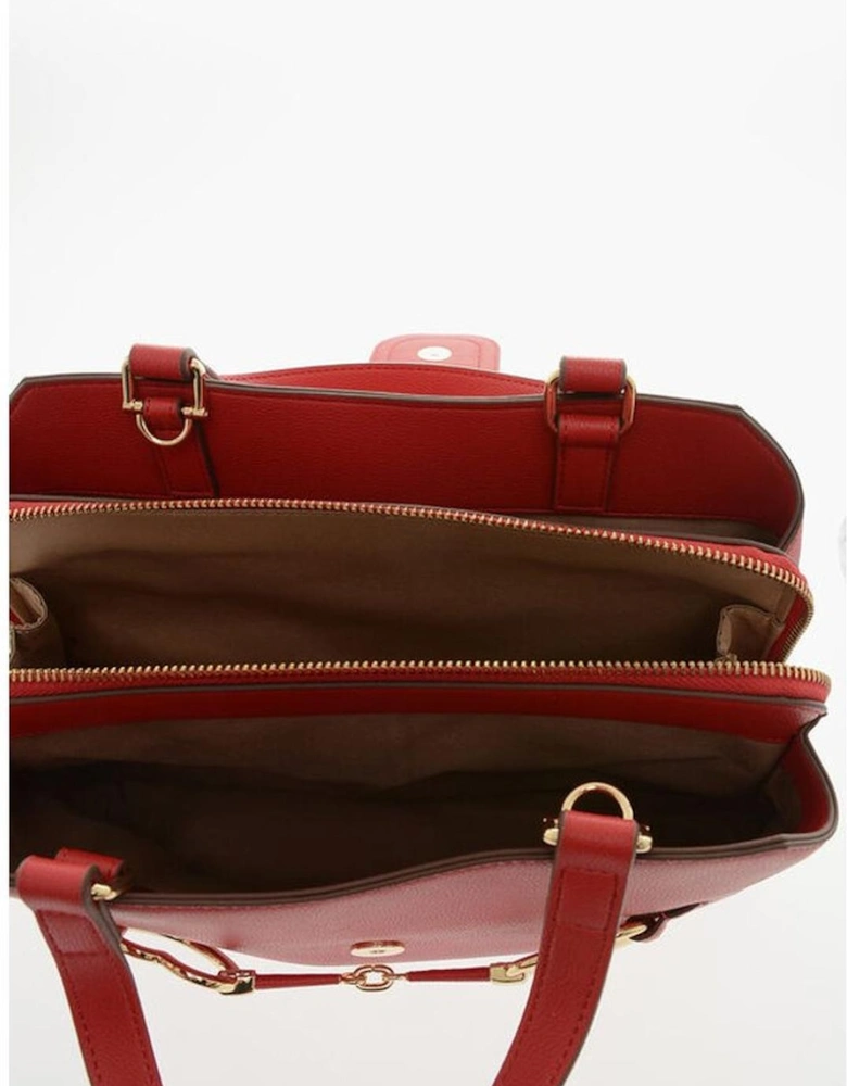 Handbag with Removable Shoulder Strap and Double Handle Women - Red