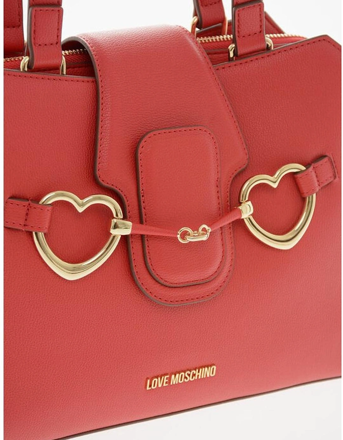 Handbag with Removable Shoulder Strap and Double Handle Women - Red