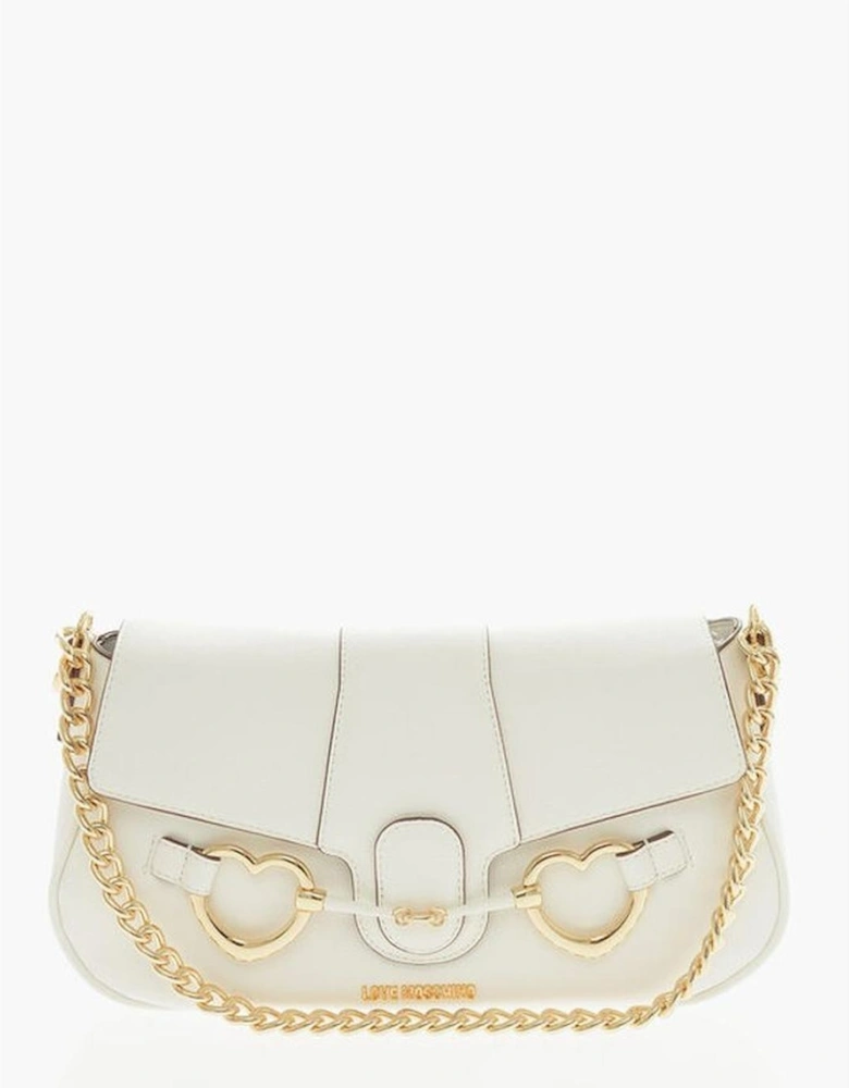 Logo Metal Eco-leather Shoulder Bag Women - White