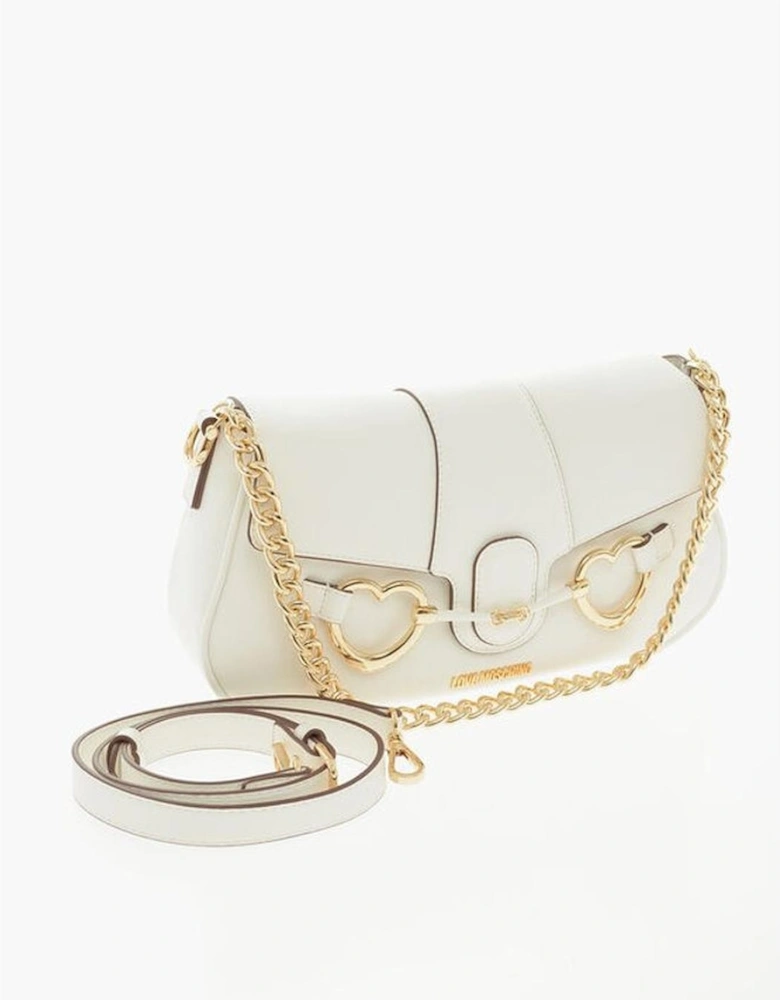 Logo Metal Eco-leather Shoulder Bag Women - White