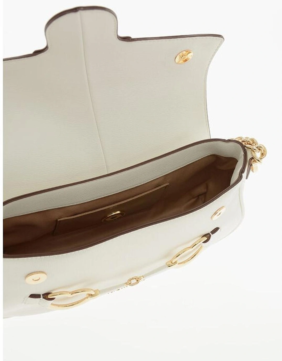 Logo Metal Eco-leather Shoulder Bag Women - White