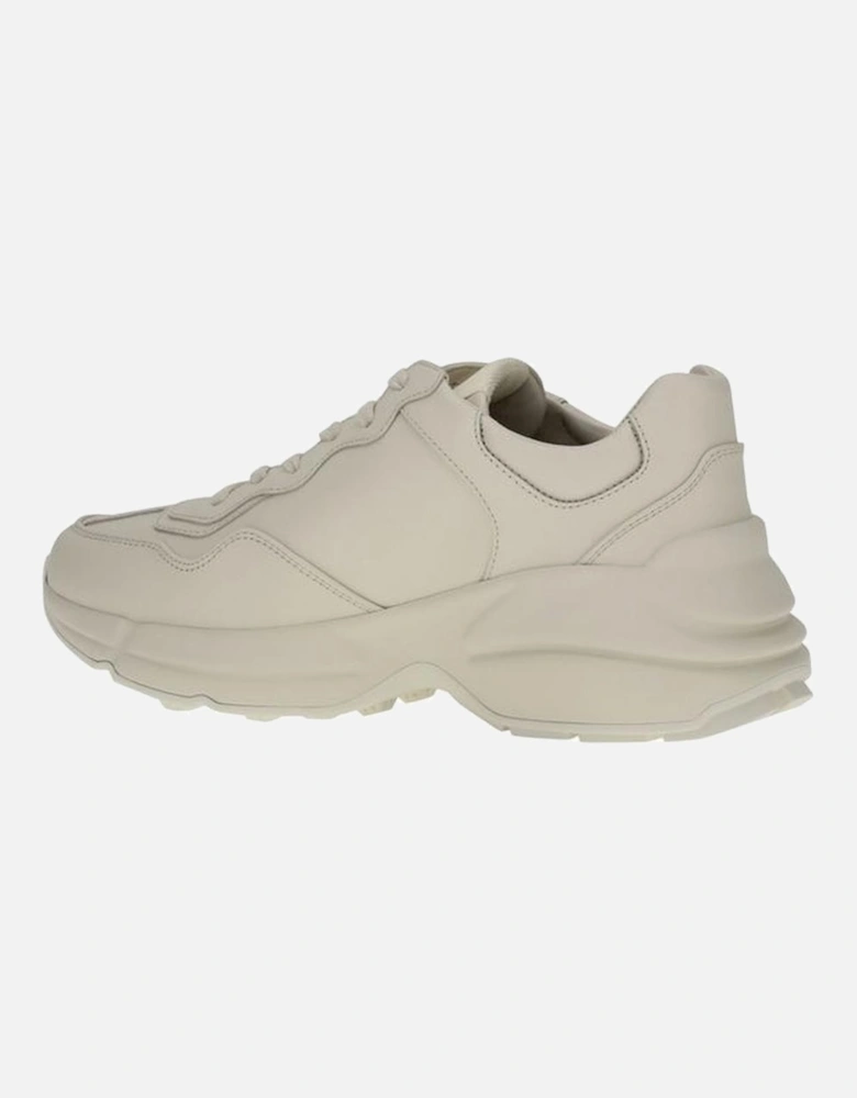 Rhyton Sneakers with Rounded Logo and Rugged Sole Women - White