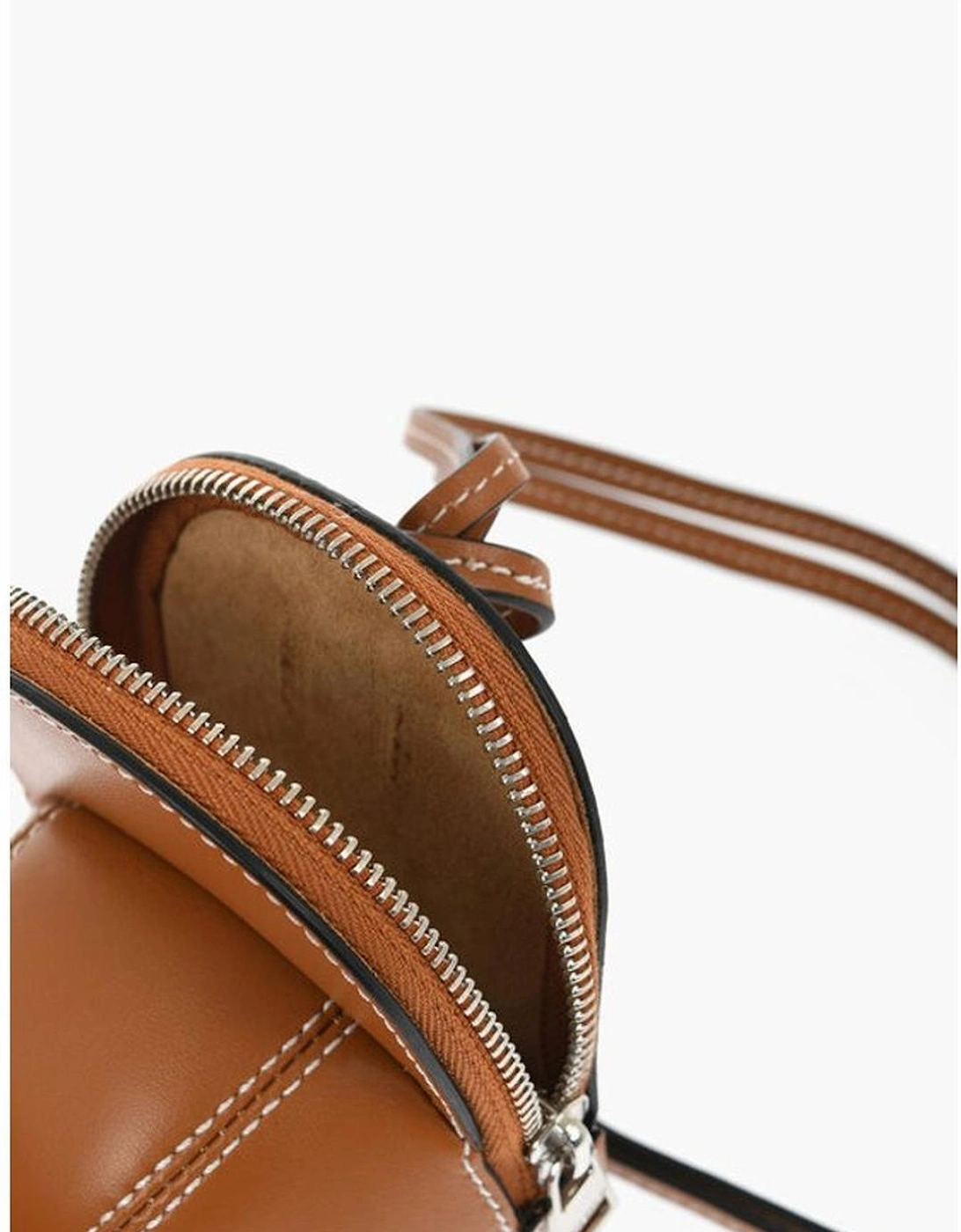 Logo Leather Shoulder Bag with Contrasting Stitch Detailing Women -