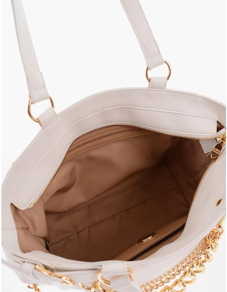 Eco-Leather Shoulder Bag with Double Handle Women - White