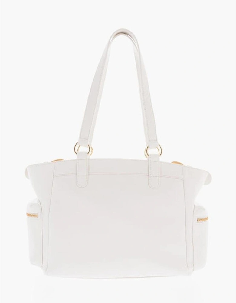 Eco-Leather Shoulder Bag with Double Handle Women - White