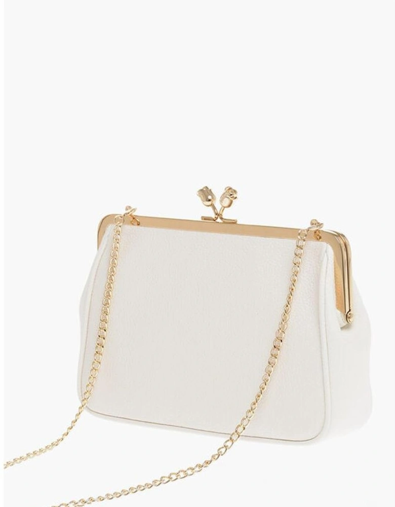 Leather Shoulder Bag with Removable Strap Women - White Tote Bags