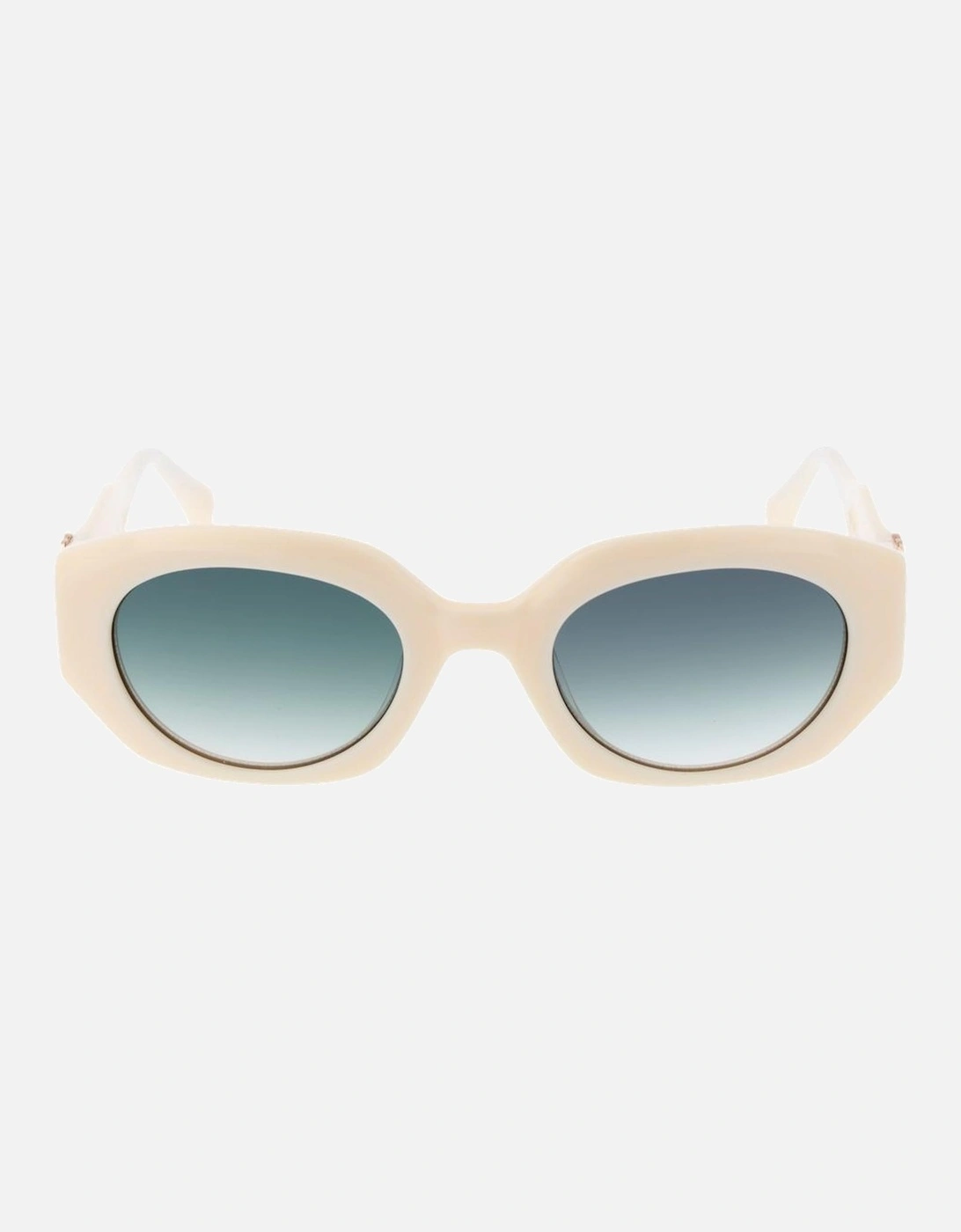 Oval Gradient Lenses Full-Rim Sunglasses Women - White