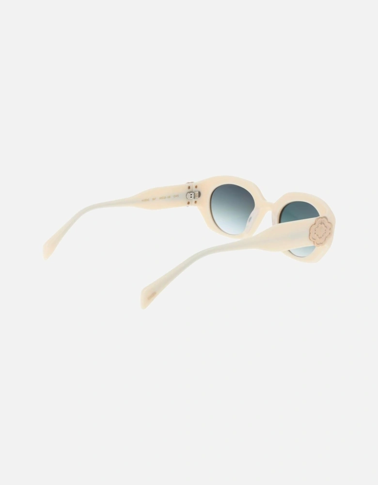 Oval Gradient Lenses Full-Rim Sunglasses Women - White