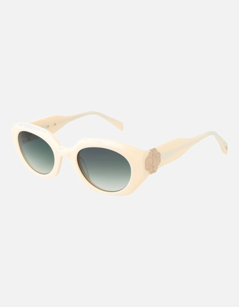 Oval Gradient Lenses Full-Rim Sunglasses Women - White