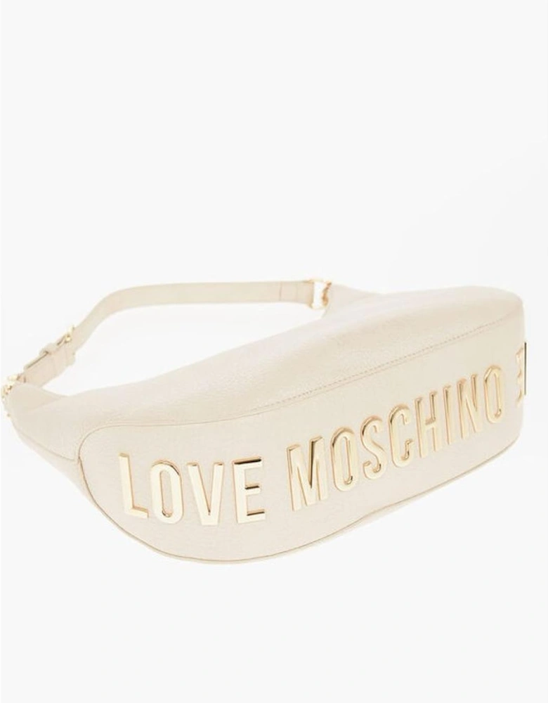Logo Shoulder Bag with Adjustable Strap Women - Beige