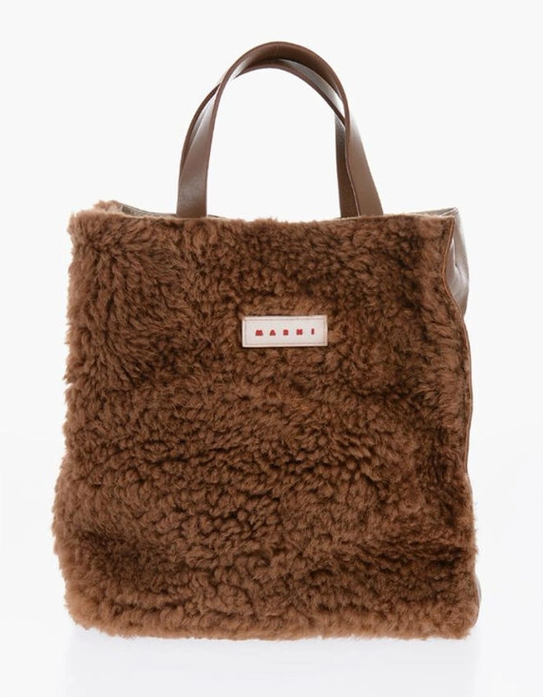 Solid Color Logo Handbag Women - Brown Tote Bags, 6 of 5