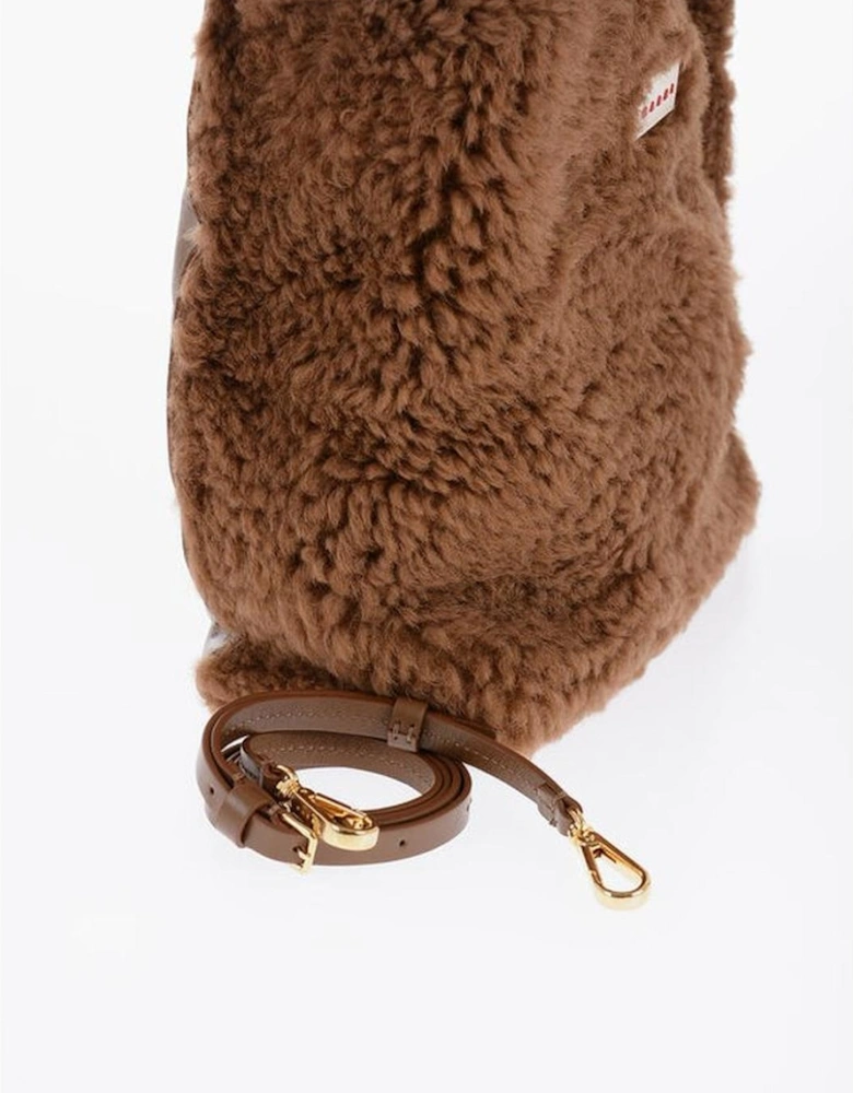 Solid Color Logo Handbag Women - Brown Tote Bags