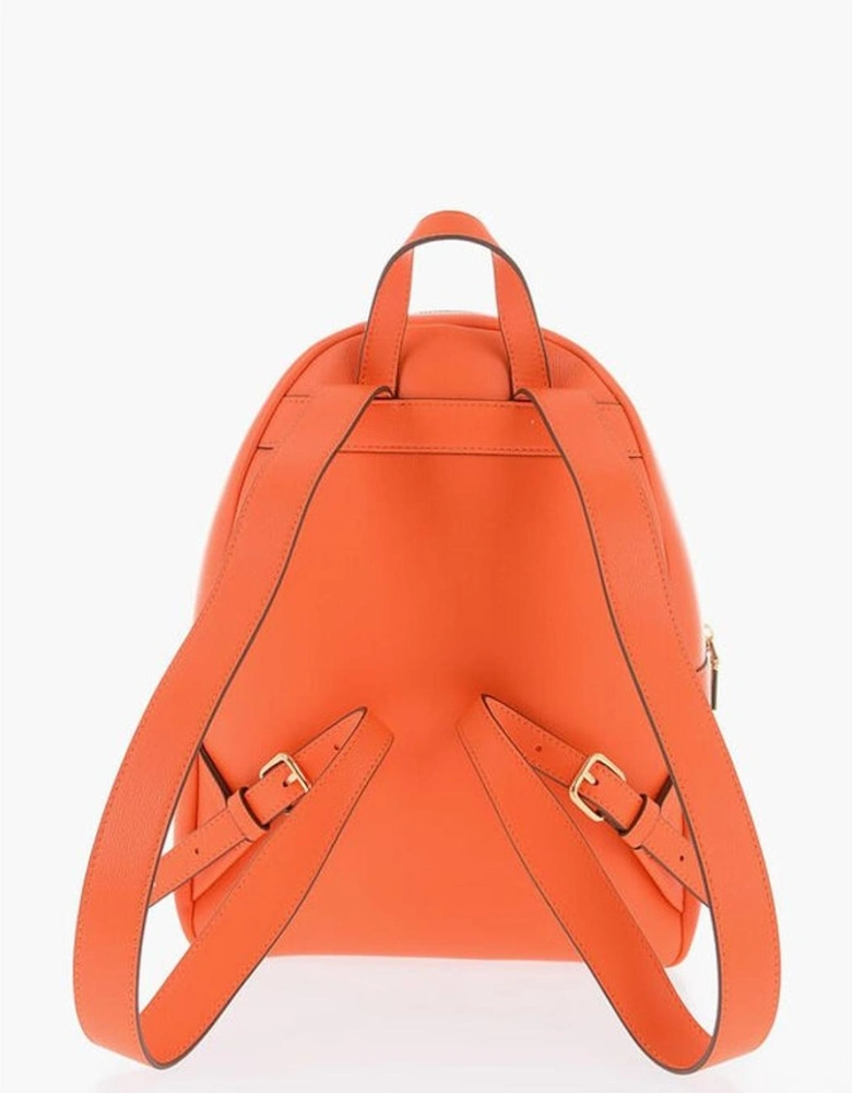 Solid Orange Zip Closure Shoulder Bag Women Backpacks