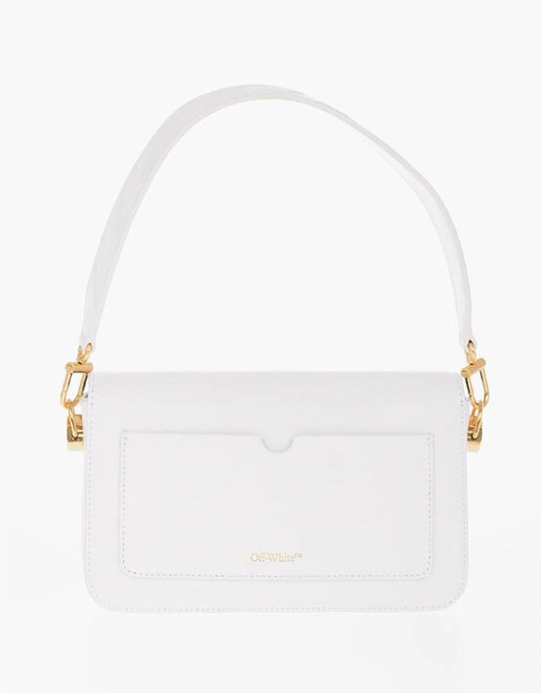Leather Logo Shoulder Bag with Internal Pocket Women - White