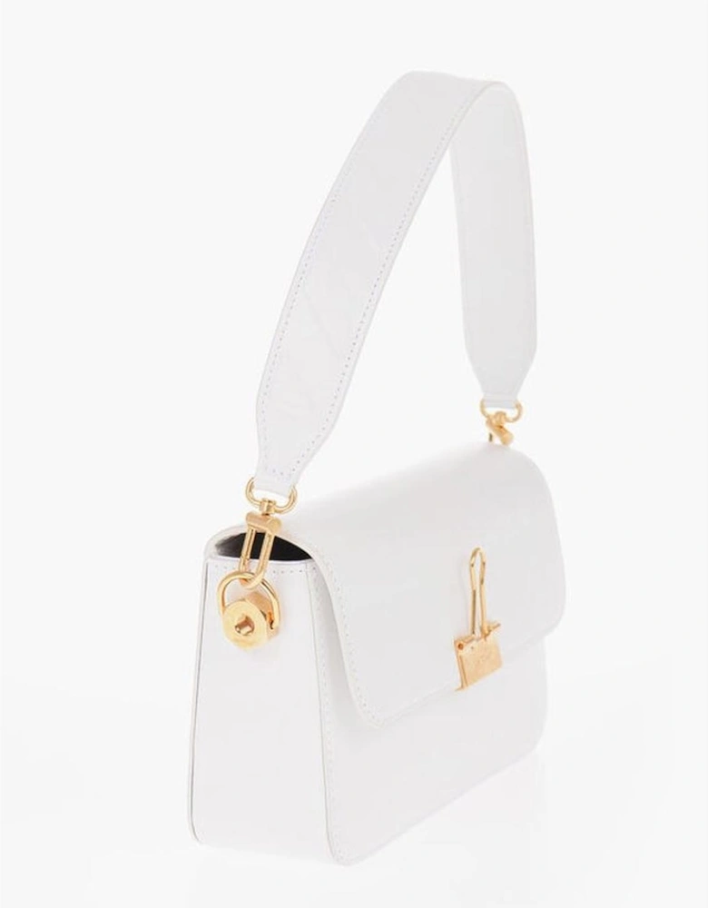Leather Logo Shoulder Bag with Internal Pocket Women - White