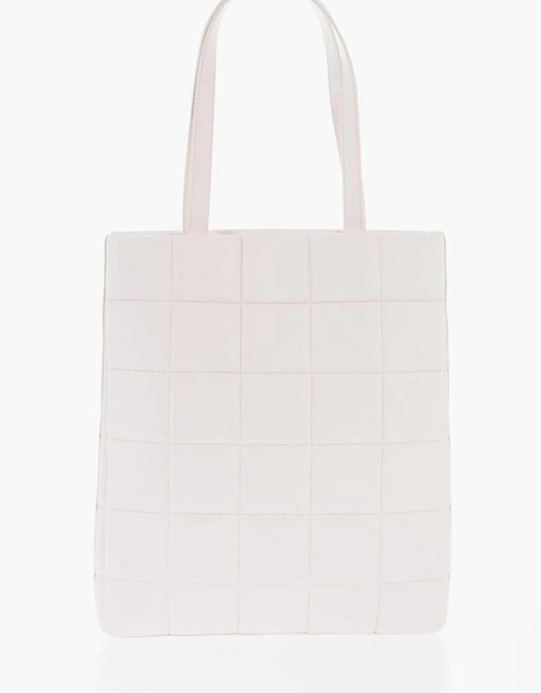 Solid Metal Double Handle Handbag Women - White Tote Bags