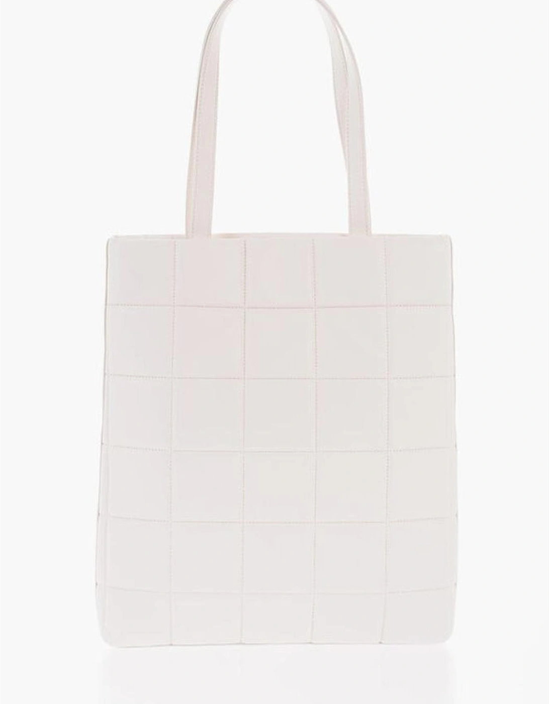 Solid Metal Double Handle Handbag Women - White Tote Bags