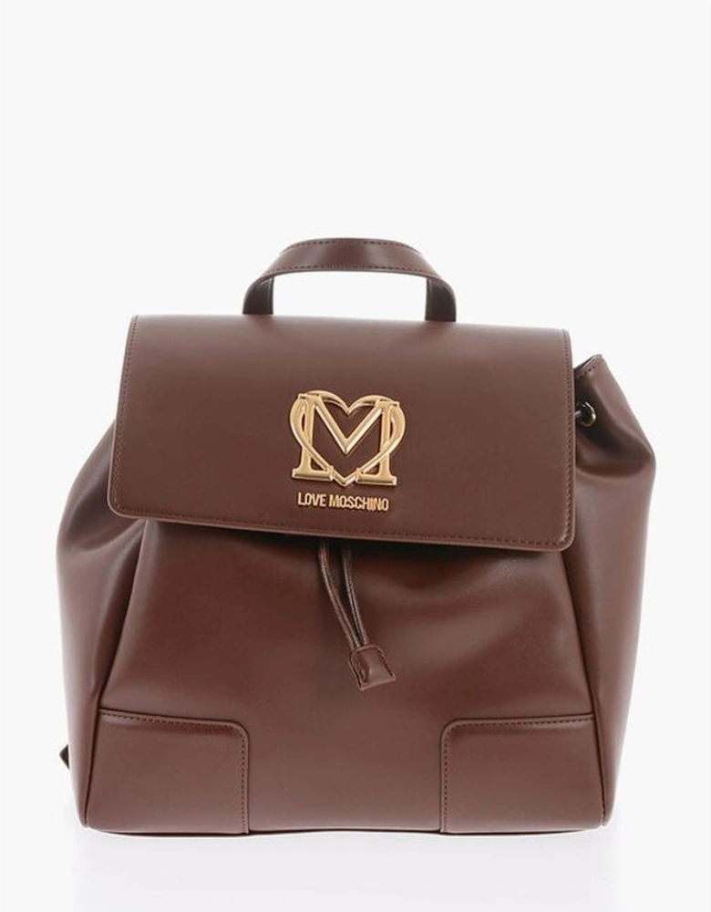 Logo Metal Shoulder Bag with Adjustable Strap Women - Brown Backpacks