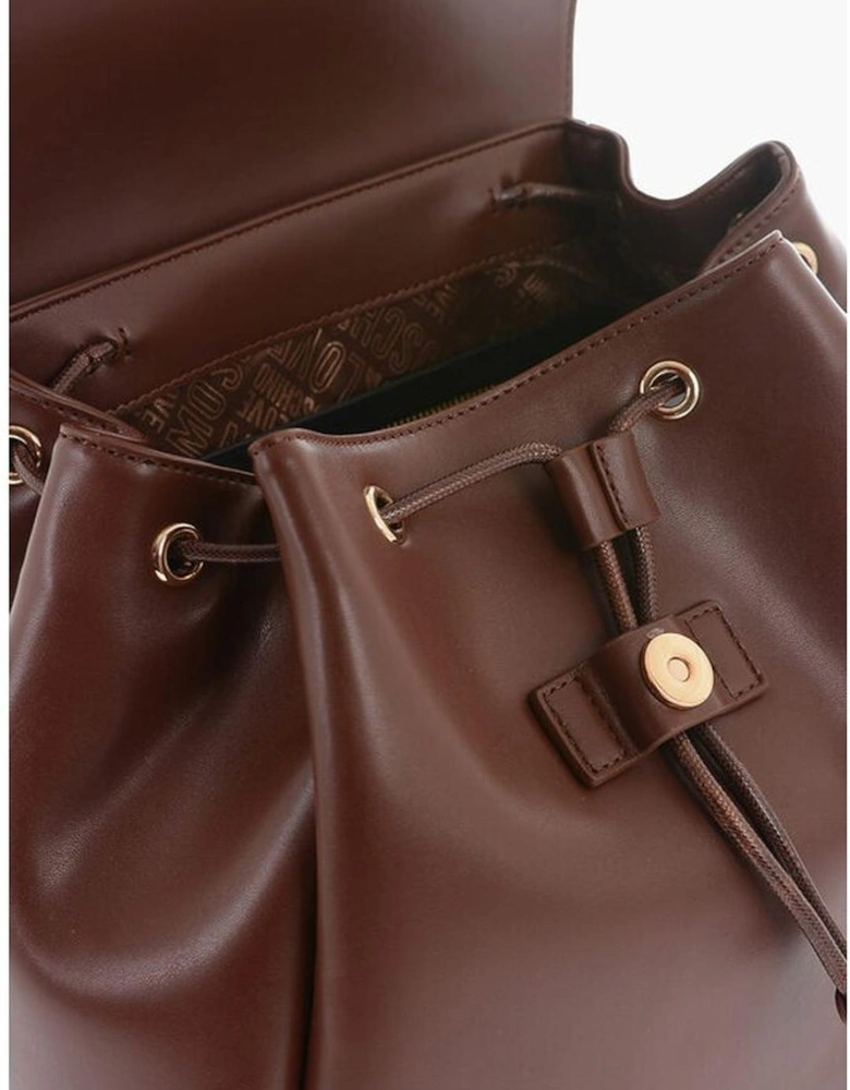 Logo Metal Shoulder Bag with Adjustable Strap Women - Brown Backpacks