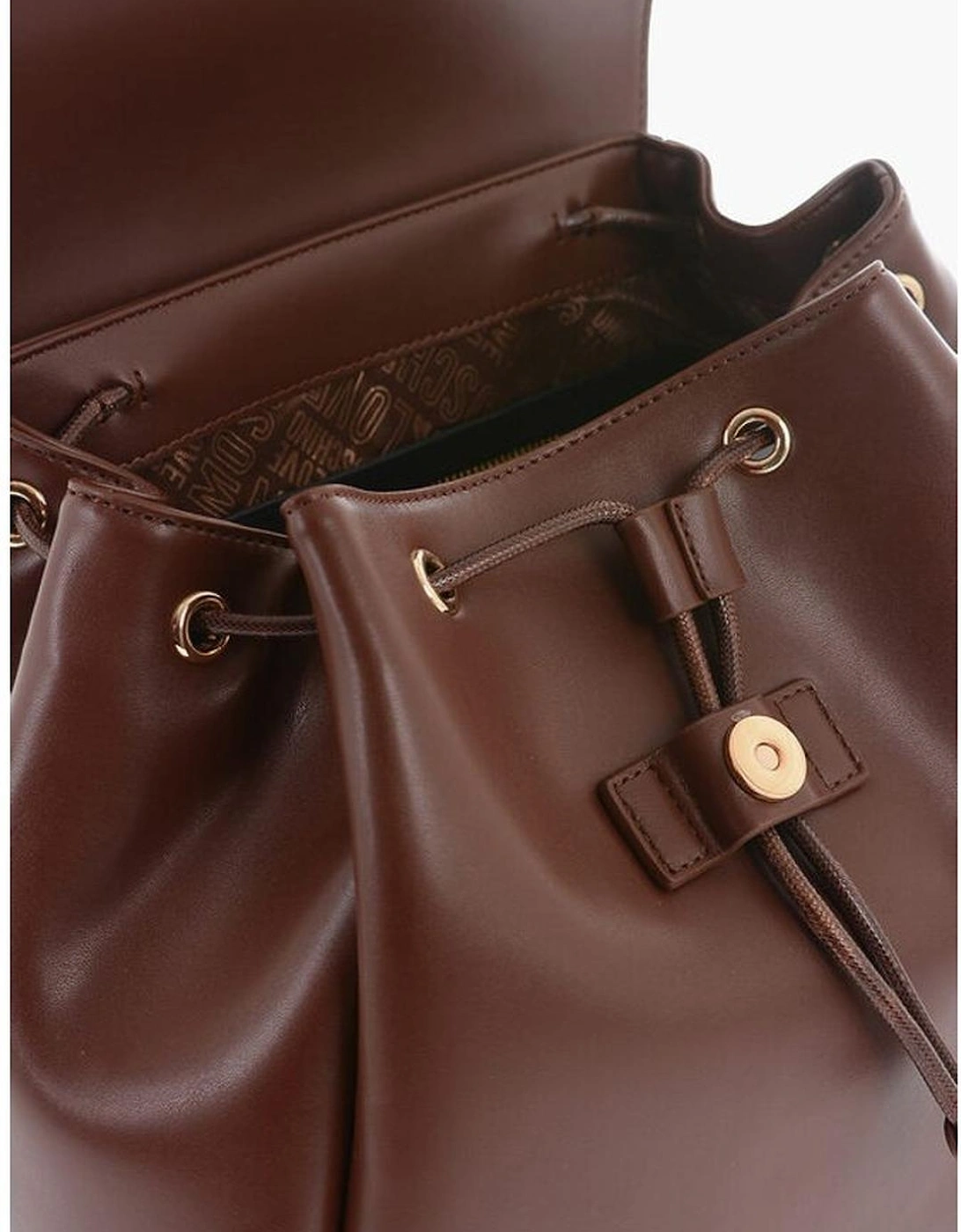 Logo Metal Shoulder Bag with Adjustable Strap Women - Brown Backpacks