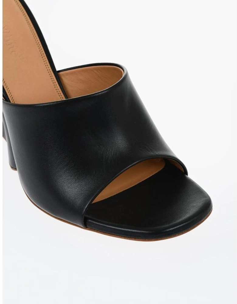 Leather Slip-On Wedge Sandals Women - Black