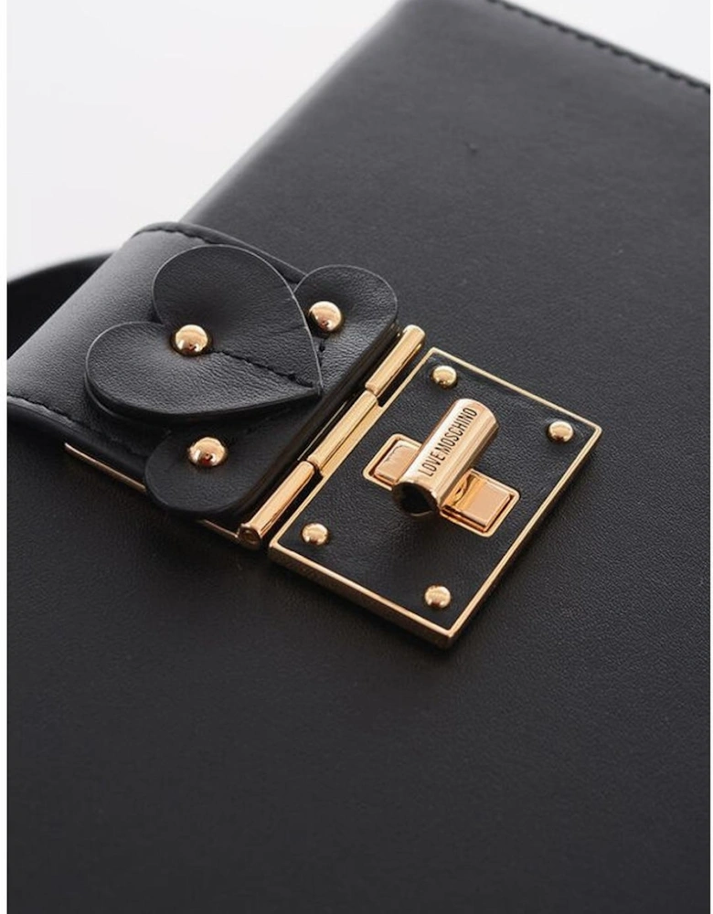 Logo Metal Solid Shoulder Handbag Women - Black Tote Bags