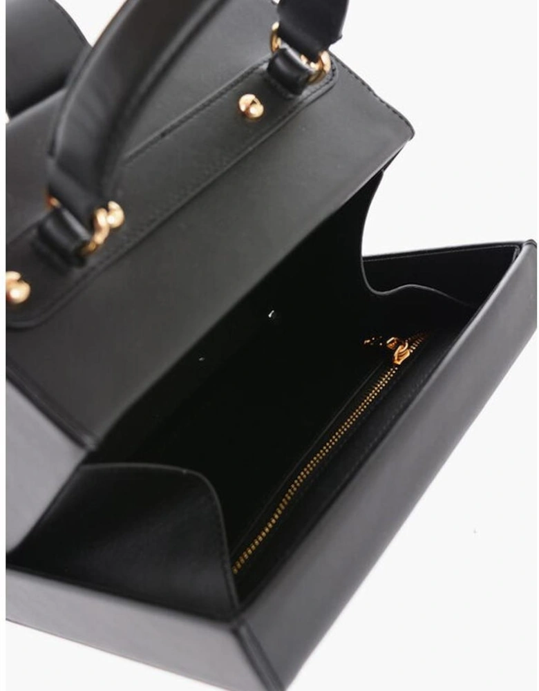 Logo Metal Solid Shoulder Handbag Women - Black Tote Bags