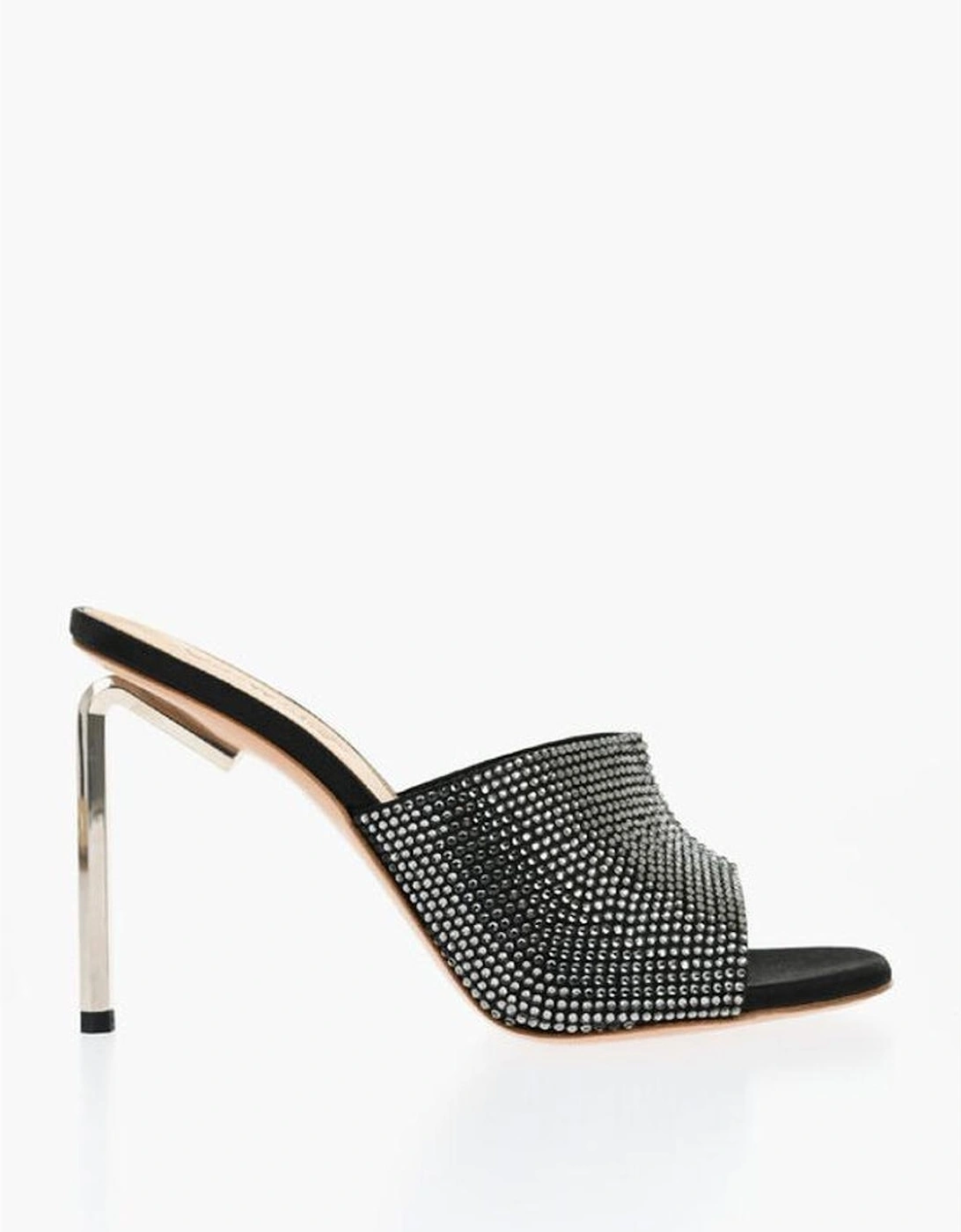 Slip-On Shiny Square-Toe Shoes Women - Black Sandals