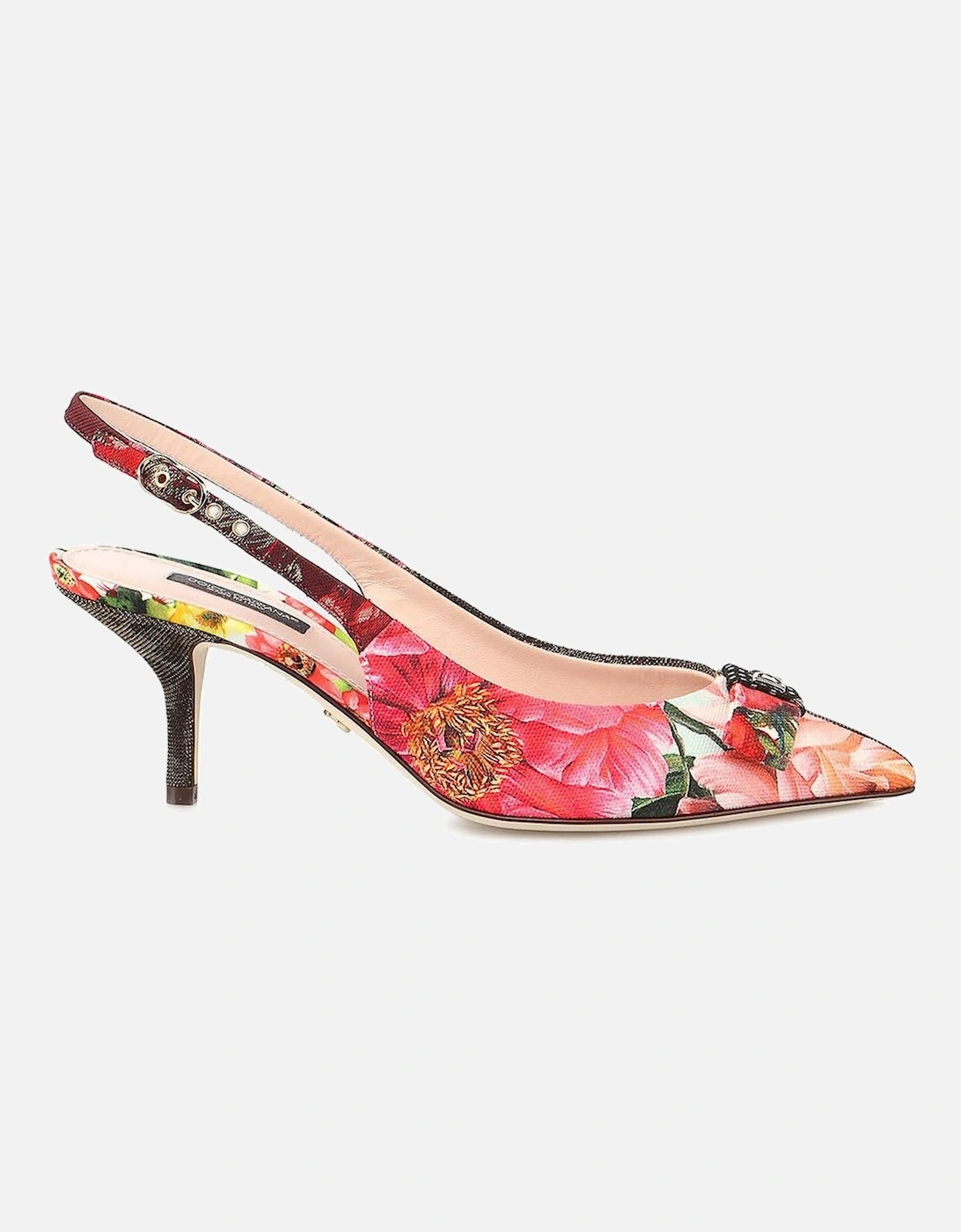 Slingback Heels with Patchwork and Bow Detail Women - Multicolor, 6 of 5