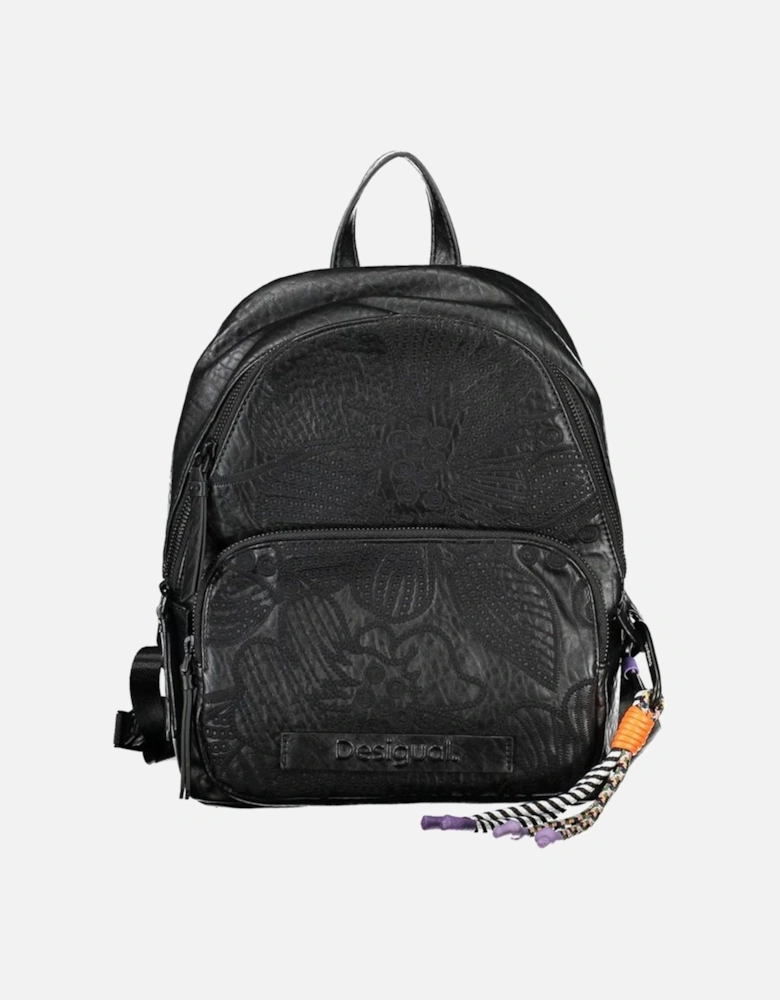 Backpack with Adjustable Straps and Zip Closure Women - Black
