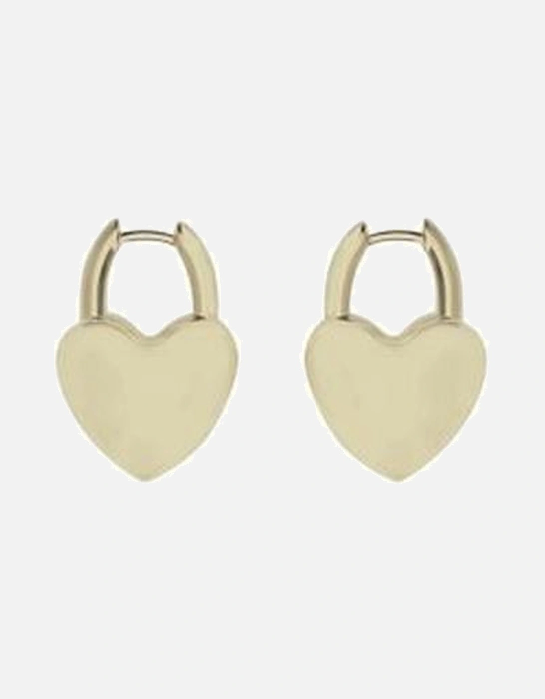 Heart-Shaped Pendant Earrings with Engraved Logo Women - Gold