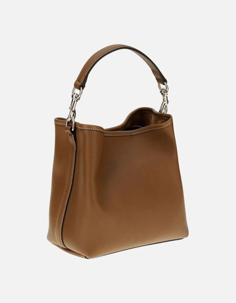 GG Emblem Leather Bucket Bag Women - Brown Satchel Bags