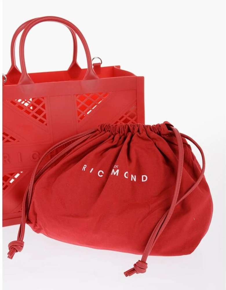 Solid Color Handbag with Adjustable Strap Women - Red Tote Bags