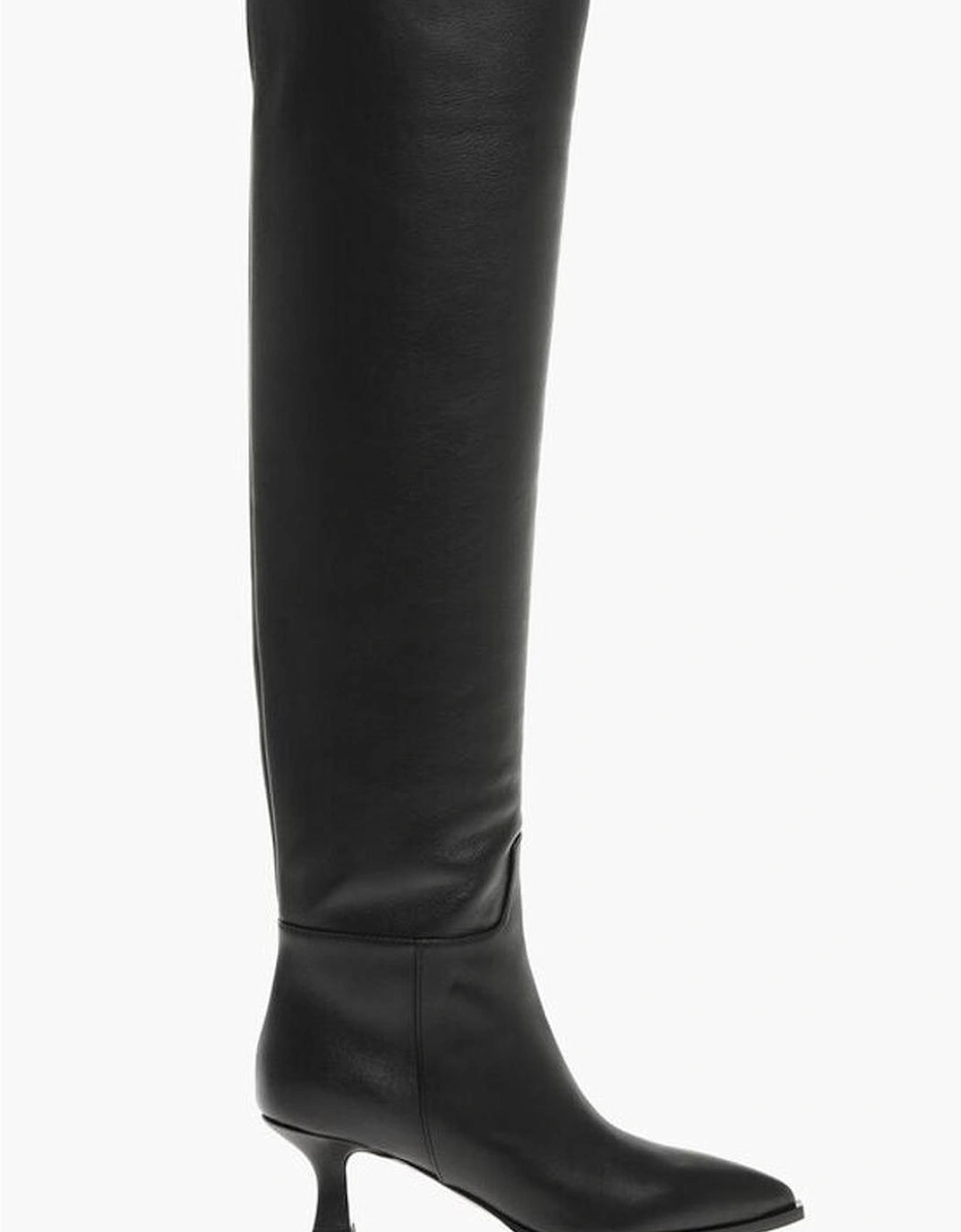 Thigh-High Spool Heel Boots Women - Black