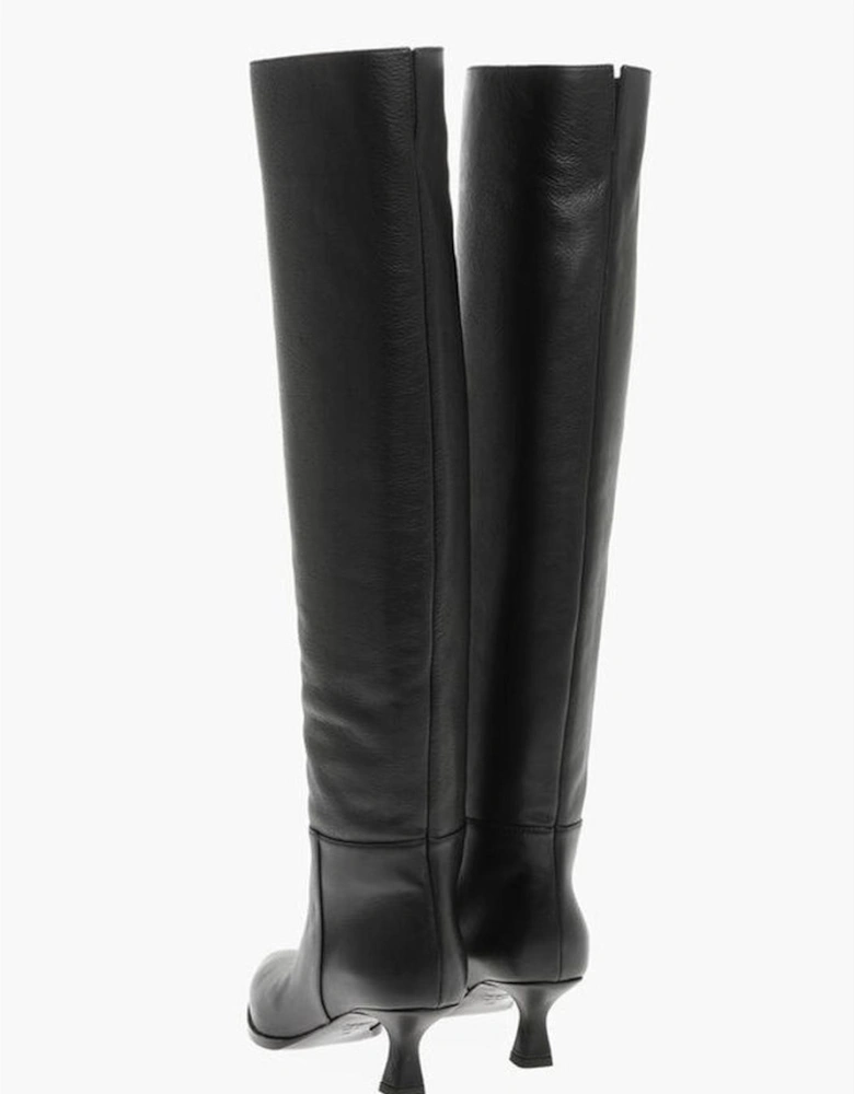 Thigh-High Spool Heel Boots Women - Black