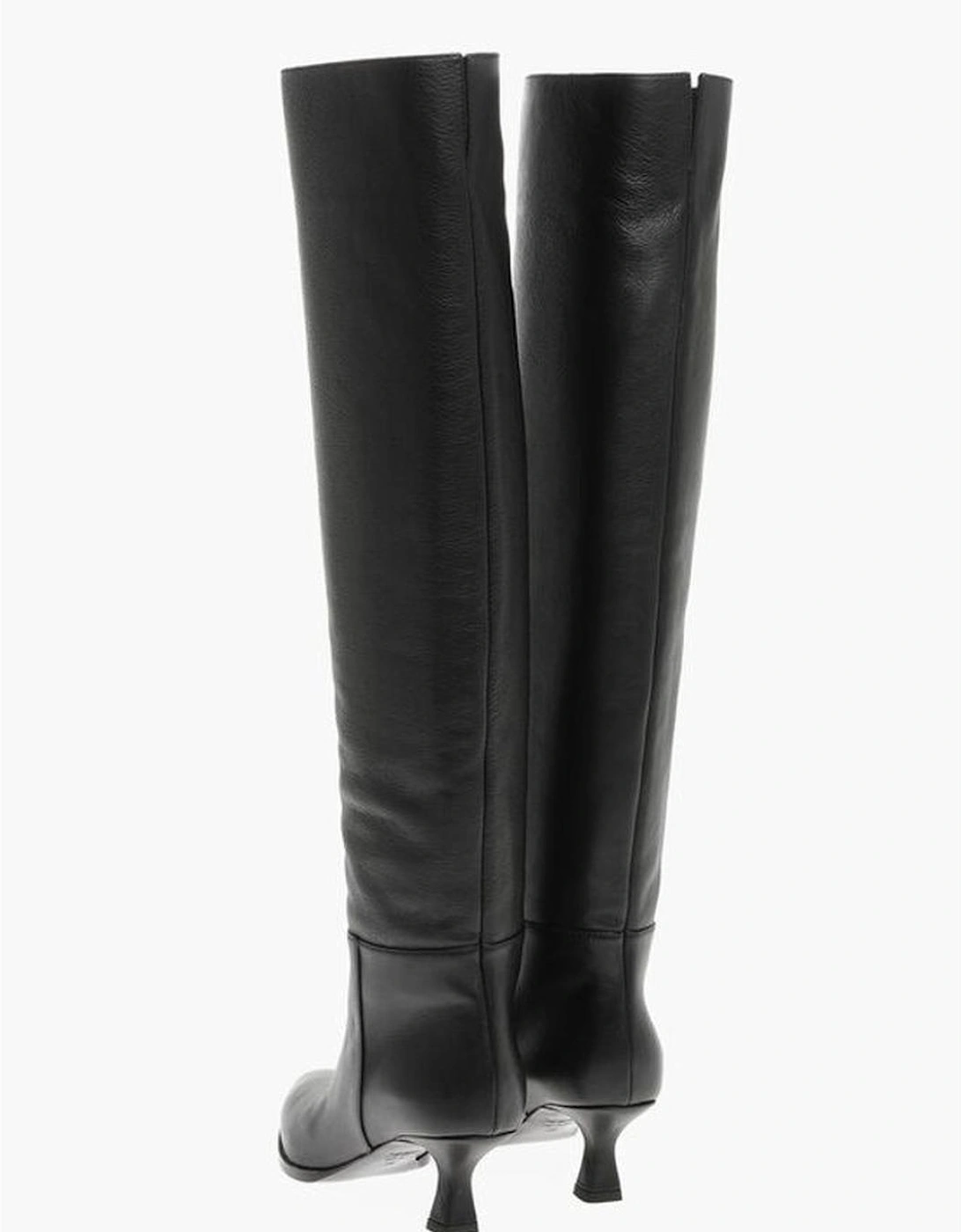 Thigh-High Spool Heel Boots Women - Black