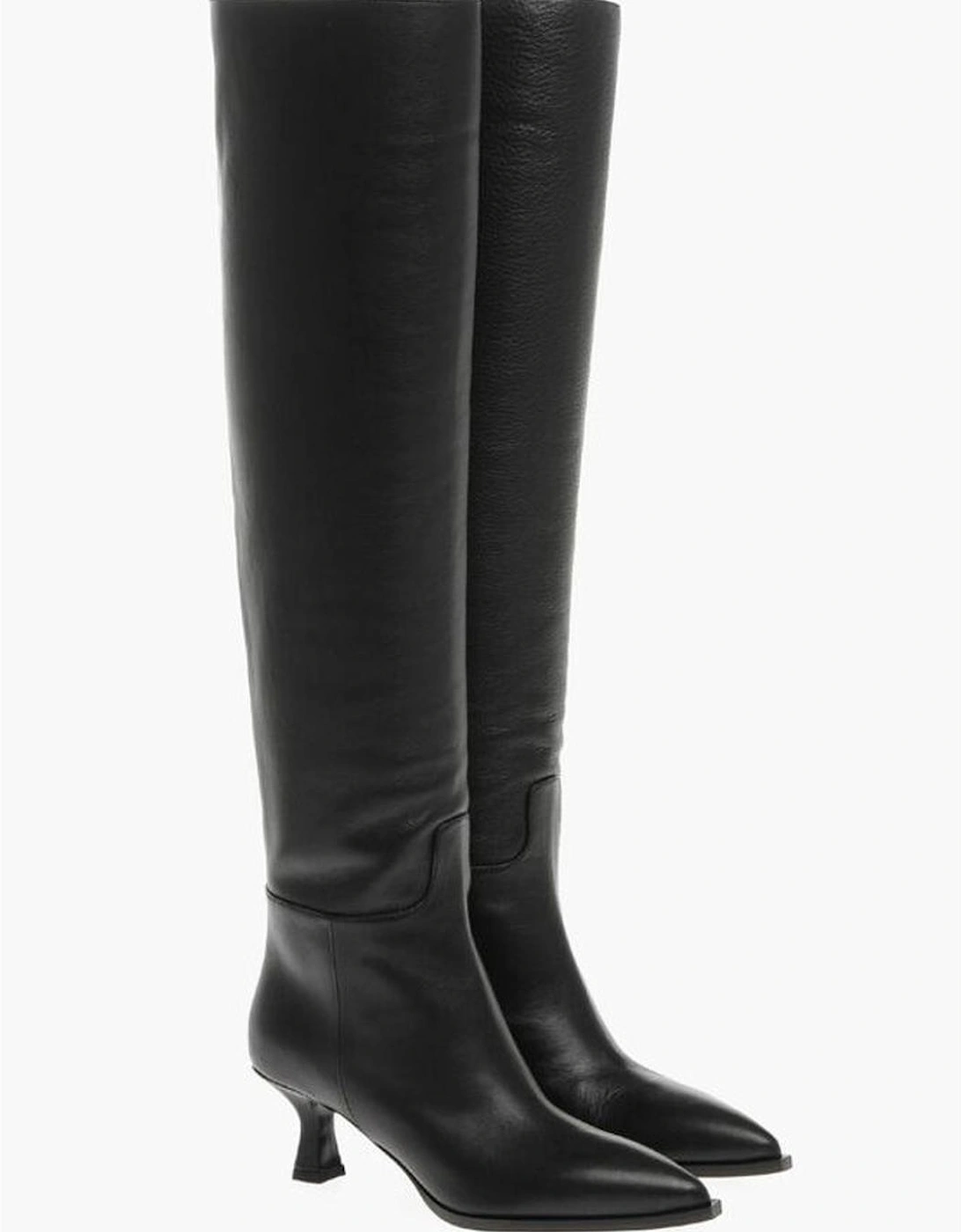 Thigh-High Spool Heel Boots Women - Black, 6 of 5