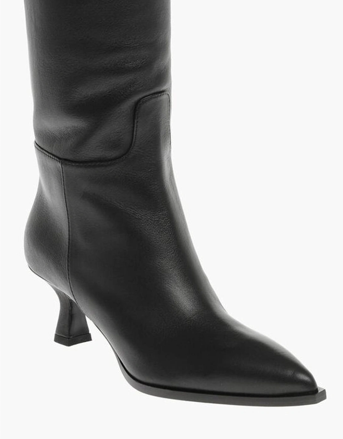 Thigh-High Spool Heel Boots Women - Black