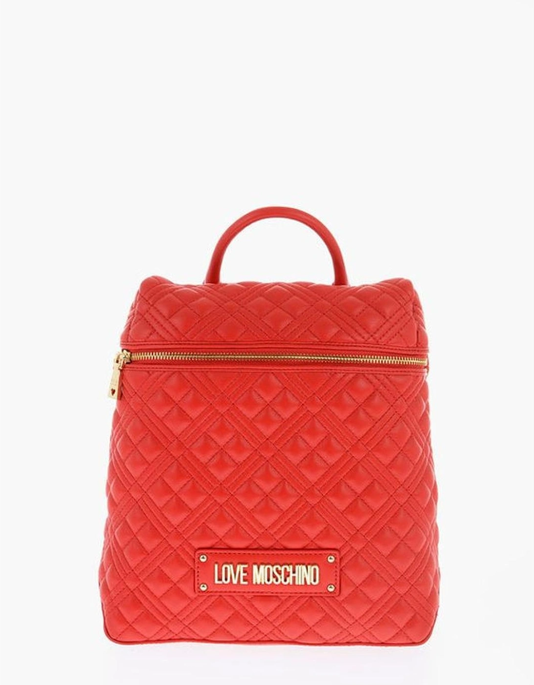 Solid Color Metal Zip Closure Bag with Logo Women - Red Backpacks, 5 of 4