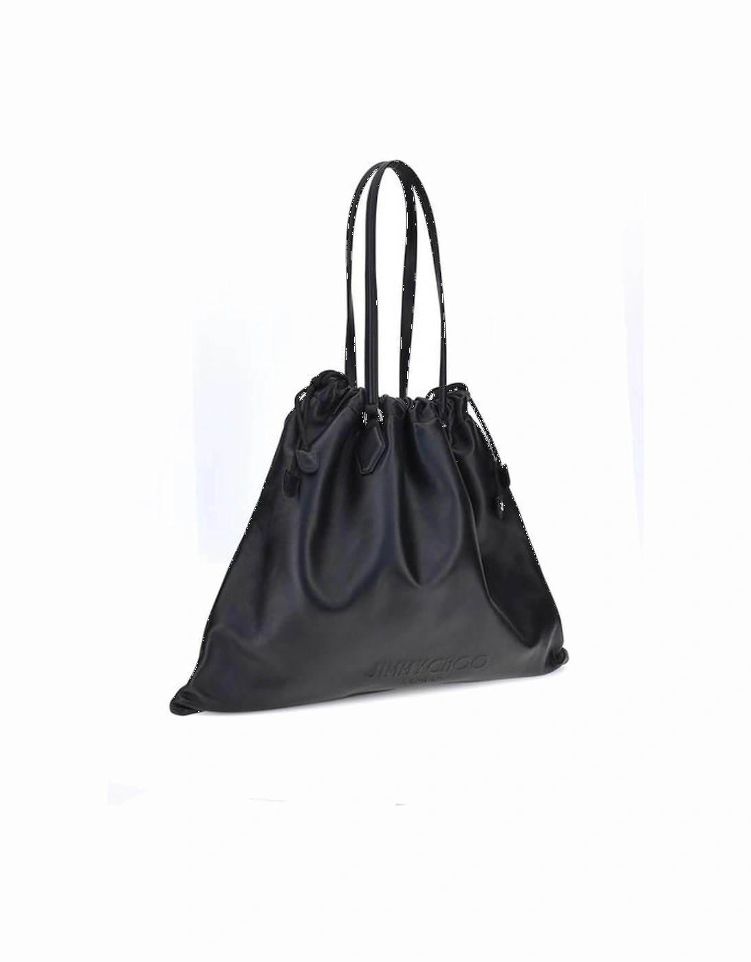 Drawstring Shoulder Bag with Embossed Detailing Women - Black