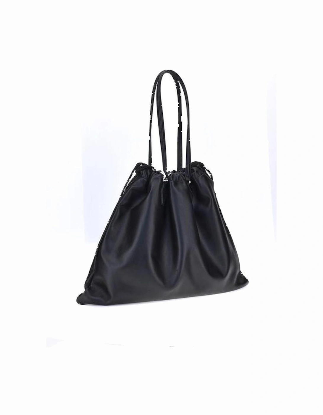 Drawstring Shoulder Bag with Embossed Detailing Women - Black