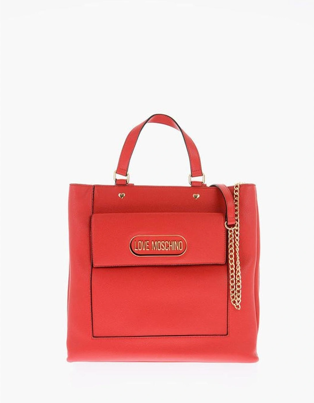 Solid Zip Closure Eco-Leather Handbag Women - Red Shoulder Bags, 5 of 4