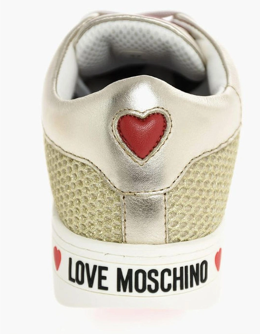 Glitter Lace-Up Leather Canvas Sneakers Women - Gold
