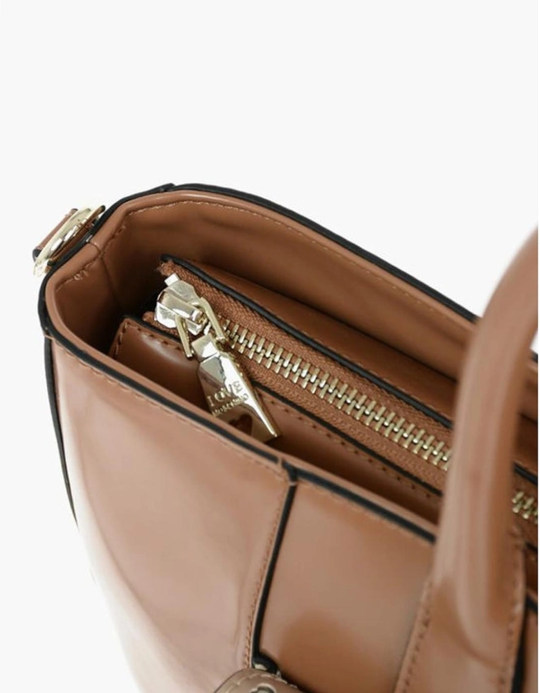 Eco-Leather Handbag with Adjustable Removable Strap Women - Brown Tote