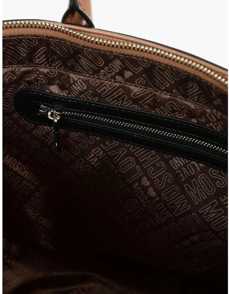 Eco-Leather Handbag with Adjustable Removable Strap Women - Brown Tote