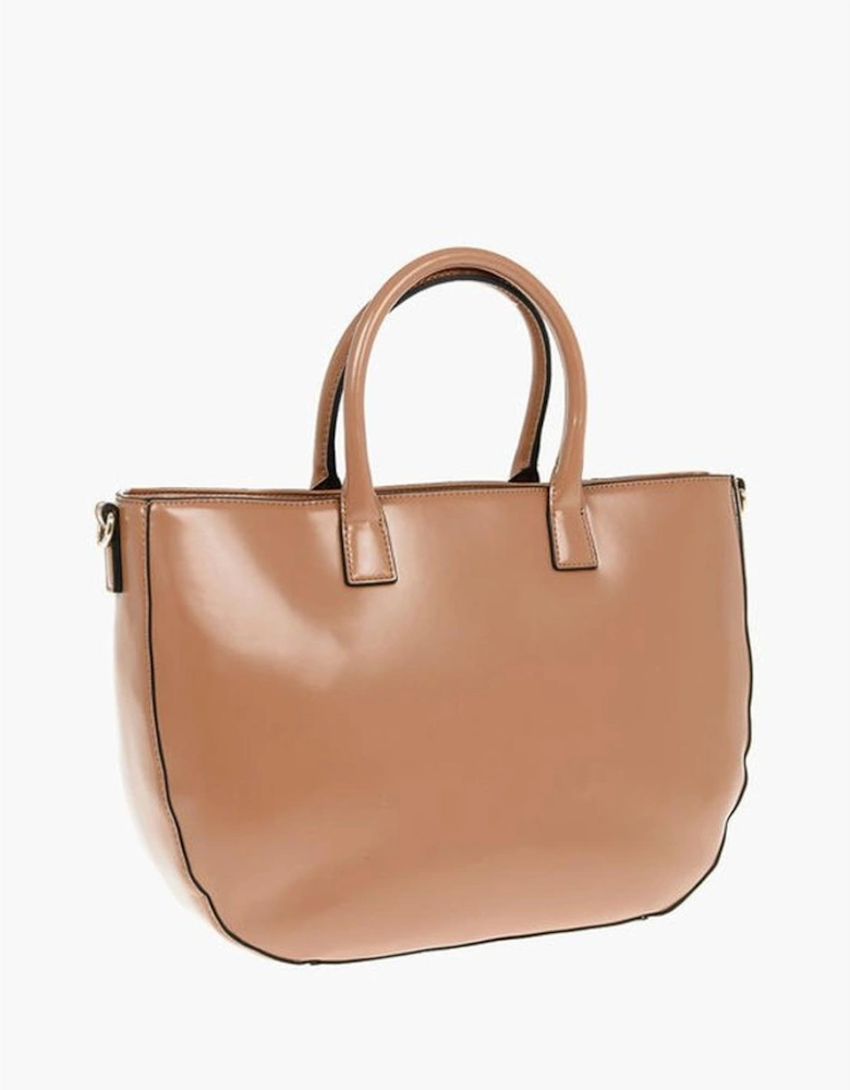 Eco-Leather Handbag with Adjustable Removable Strap Women - Brown Tote