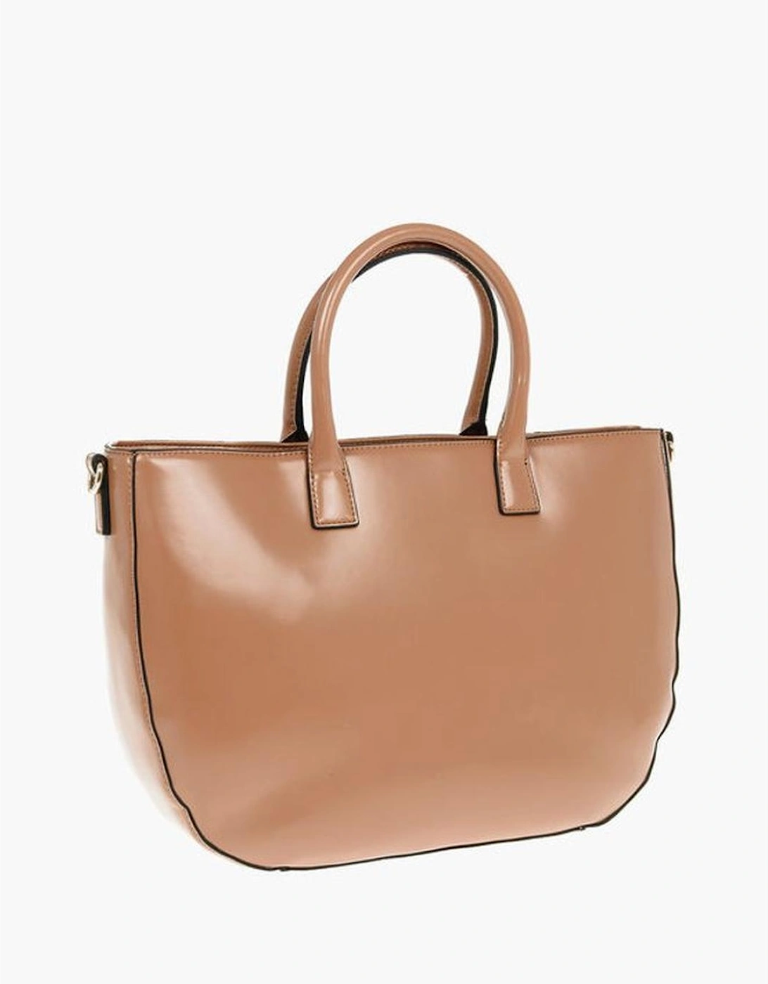 Eco-Leather Handbag with Adjustable Removable Strap Women - Brown Tote