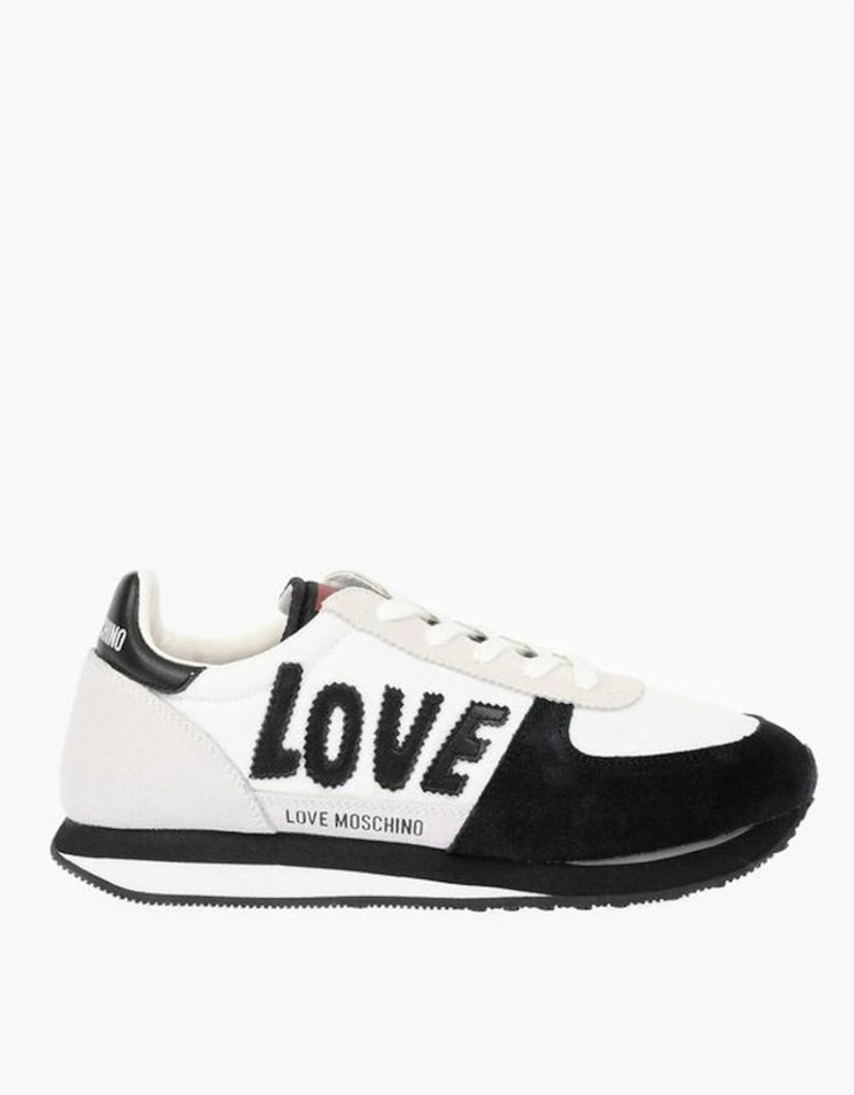 Lace-Up Leather Canvas Sneakers Women - Black And White