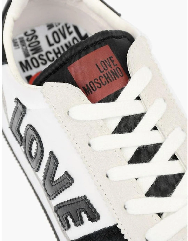 Lace-Up Leather Canvas Sneakers Women - Black And White